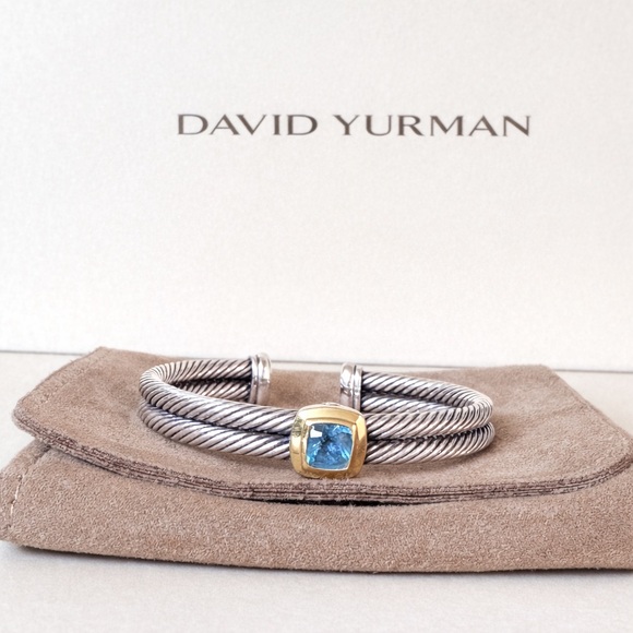 David Yurman blue topaz Albion cable bracelet